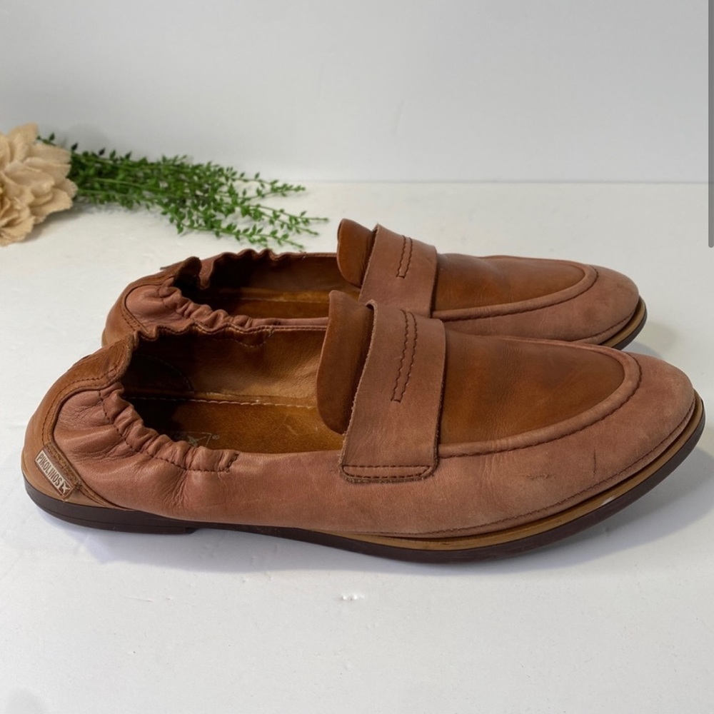 Camel loafers